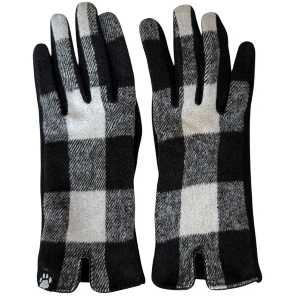 Black and‎ White Check Gloves